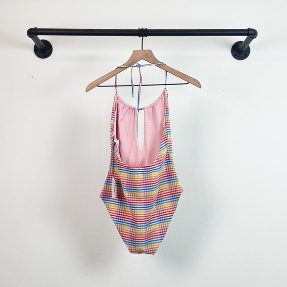 NWT Onia Eliza Plaid Halter Keyhole One Piece Swimsuit - Picture 6 of 8